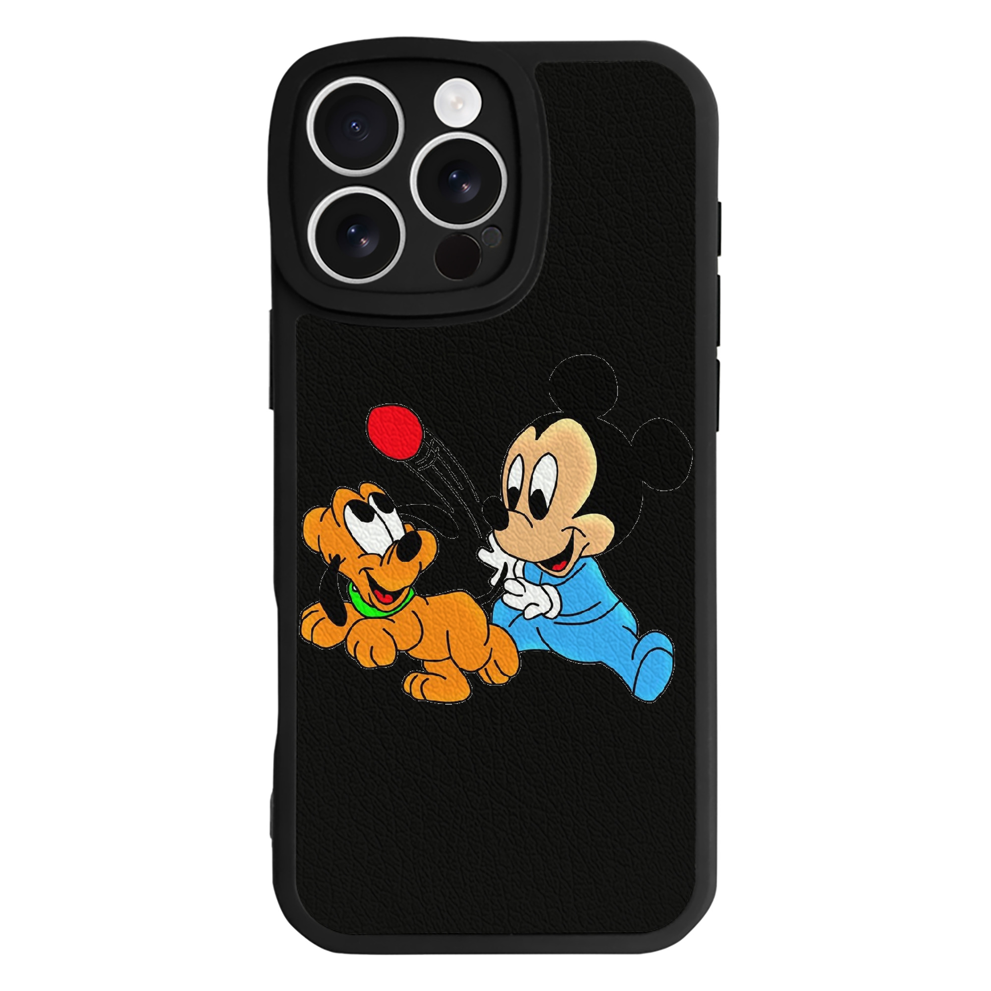 （画像用） ミッキーマウス Mickey Mouse 【iPhone 16シリーズ対応】シリコンスマホケース（レザー調） 材質：シリコン